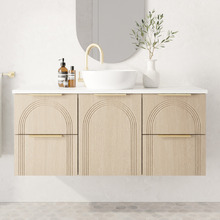 Arco 1200mm Wall Hung Single Vanity with Solid Surface Countertop